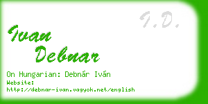 ivan debnar business card